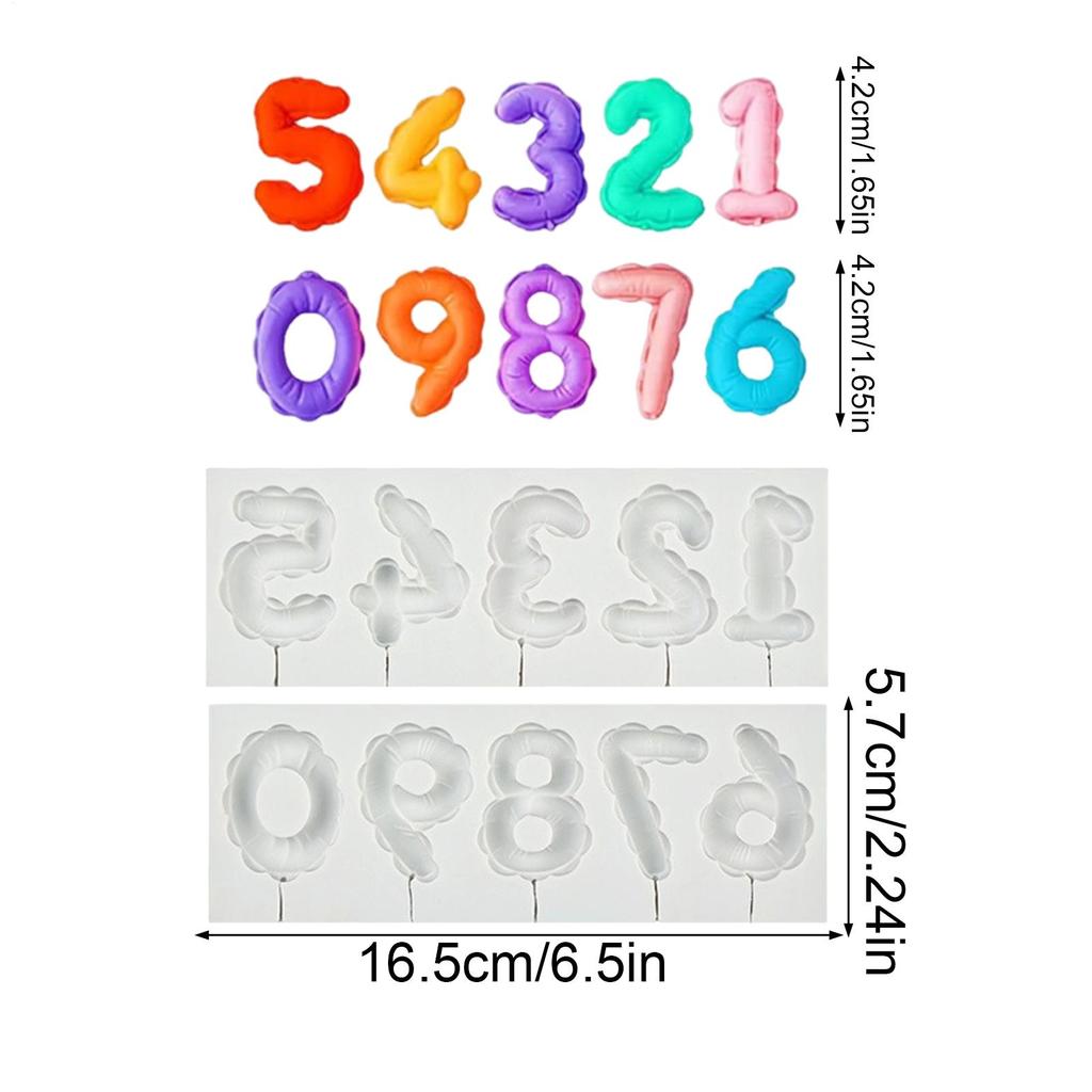 DIY 0-9 Embossed Number Lollipop Silicone Mold Fondant Cake Decorating Tools Sugarcraft Chocolate Cupcake Baking Tool