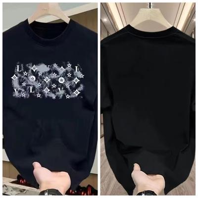 Camiseta de Manga Corta para Hombre Verano Holgada Cuello Redondo Algodón Puro Pesada Moda de Marca Impresión Súper Popular Tendencia Juvenil Top Camiseta
