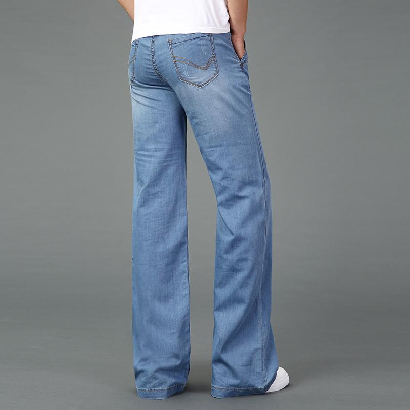 Erkek Orta Bel Flared Jeans Boot Cut Bacak Flared Gevşek Fit Yüksek Bel Erkek Tasarımcı Klasik Denim Jeans