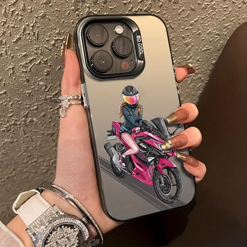 

Чохол для телефону з графікою дівчини на мотоциклі для iPhone 15 14 13 12 11 x XR Xs SE2 SE 8 7 plus pro Max ПК Задня кришка For iPhone 15
