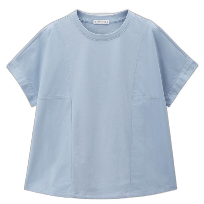 Giordano Women s Pure Cotton Spliced Round Neck T-Shirt M