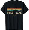 Priest Lake Vintage Mountains Hiking Camping Idaho Retro Men T Shirt