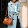 Hand-woven Top-Handle Bag Large Capacity Leather Handbags Stone Pattern Crossbody Shoulder Bags For Women