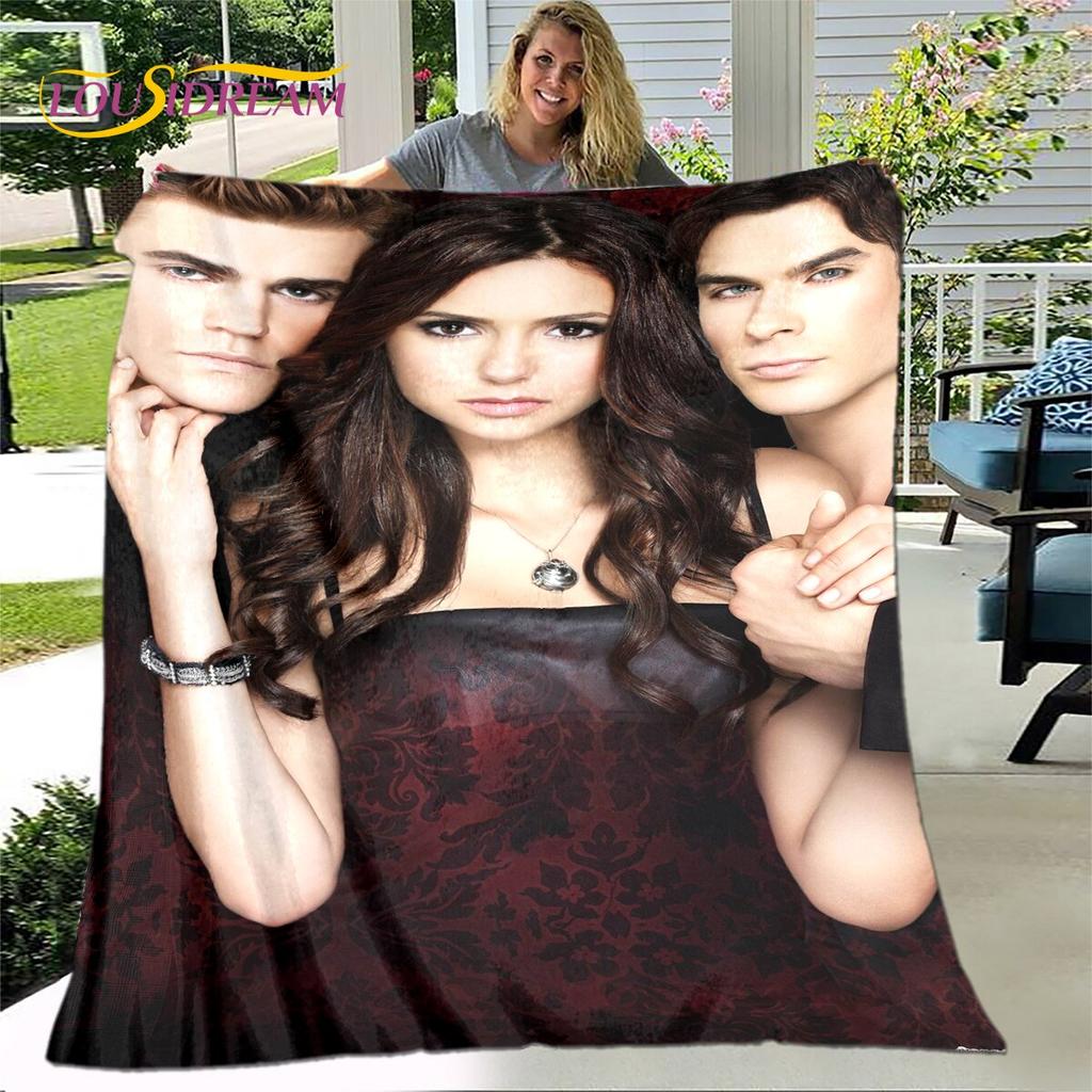 Upíří deníky Tištěná deka, Flanelová deka Přehoz, Měkká Teplá deka do Obývacího pokoje Ložnice Postele Pohovka Cestování