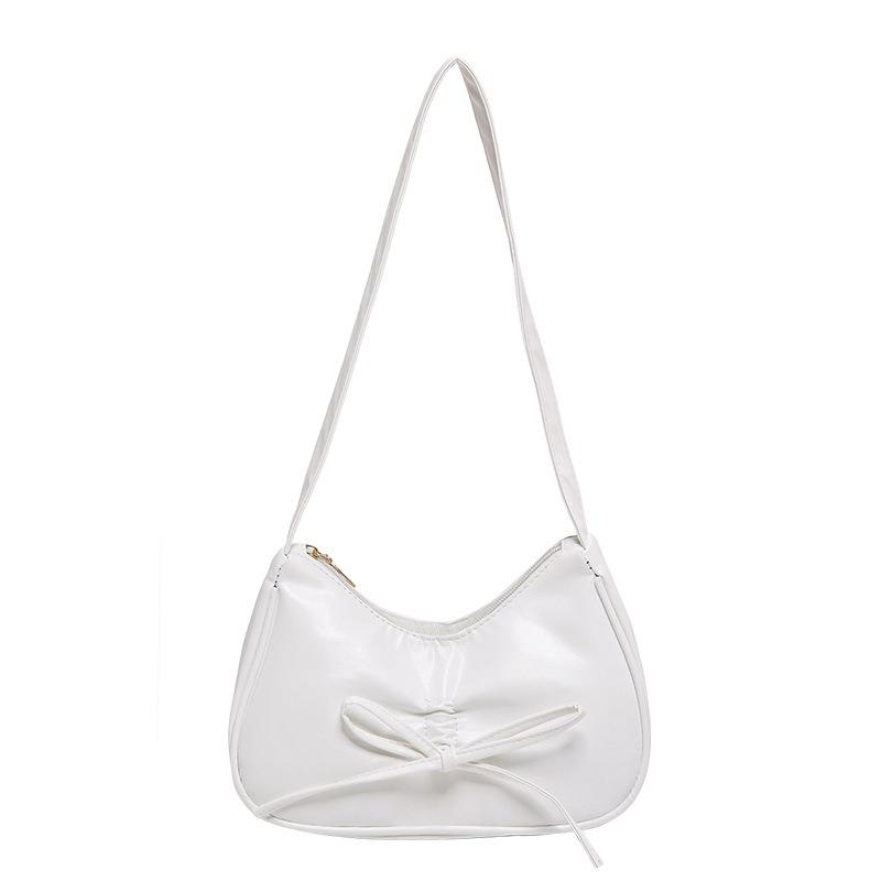 Ballet style pleated armpit bag women's new fashion commuter shoulder bag solid color messenger bag tote bag