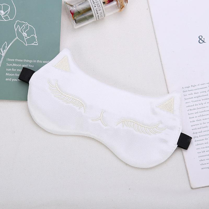 Imitierte Seide Schlafmaske Nachtmaske Augenabdeckung Glatt für Frauen Männer Fuchs Reise Entspannung Augenklappen Nacht Atmungsaktive Augenbinde