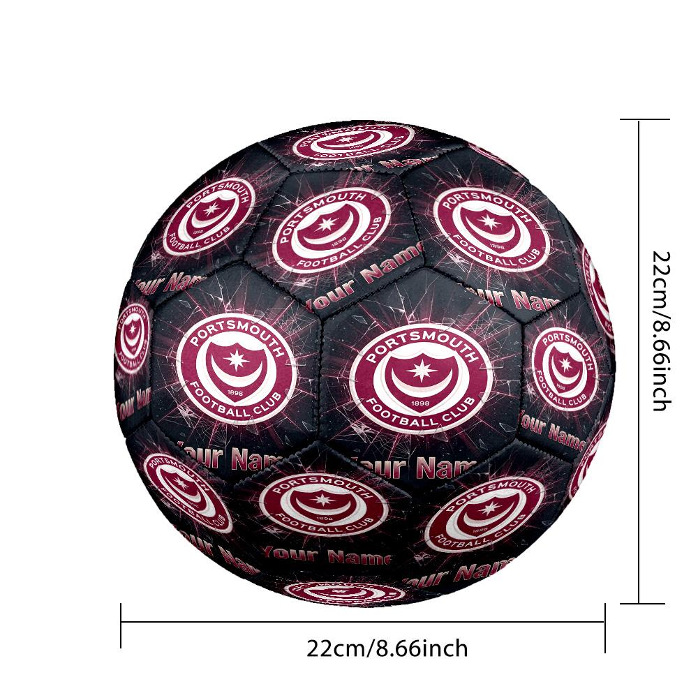 Portsmouth FC Fashion Size 5 Football Wearproof Non‑Slip Soccer Ball For Sports Training Entertainment Use