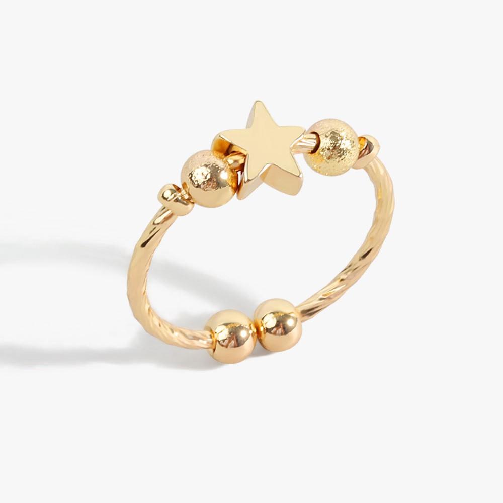 

Shining Crystal Sunflower And Bee Fidget Spinner Rings For Women Anti Anxiety Control Anti Stress Rotating Ring Girls Gift resizable