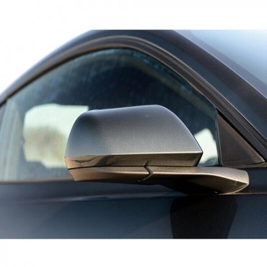 Gloss Black Rearview Side Mirror Cover Caps Horn Style For 2015-21 Ford Mustang
