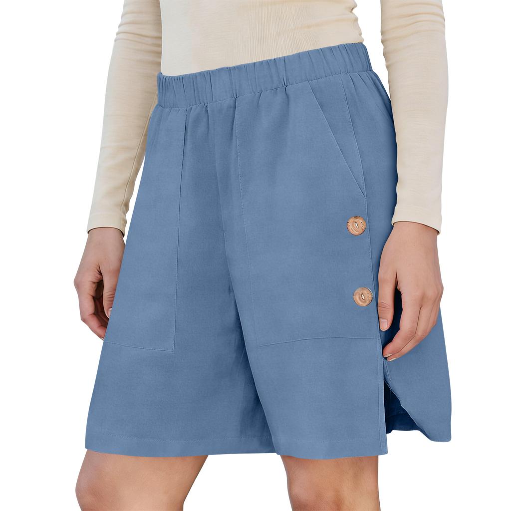 Damen Freizeithose, locker geschnitten, einfarbig, mit Taschen