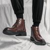 Fashion Boots Men Autumn Winter Shoes High-top Mid-tube Trend Thick-soled 2024 fashion men brogue ankle boots business dress shoes men