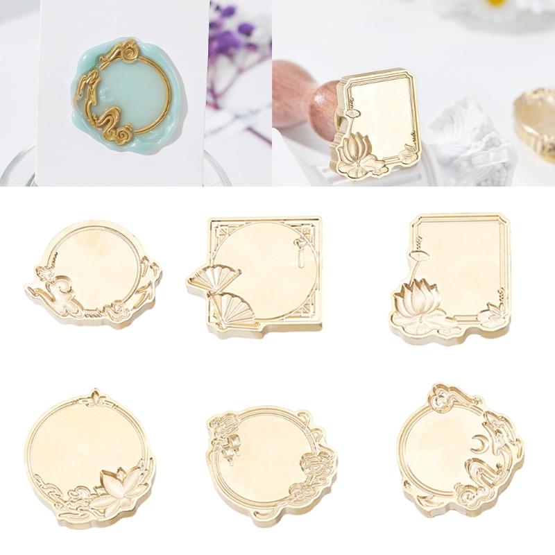 Sealings Wax Stamp Head for Envelope Invitation Card DIY Scrapbooking Flower Photo Frame Seal Stamp Head Replacement