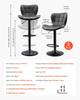 Bar Stool Set of 2, Modern PU Leather Counter Height Stools, Swivel Kitchen Barstool with Back and Footrest, Height Adjustable Armless Bar Chair,