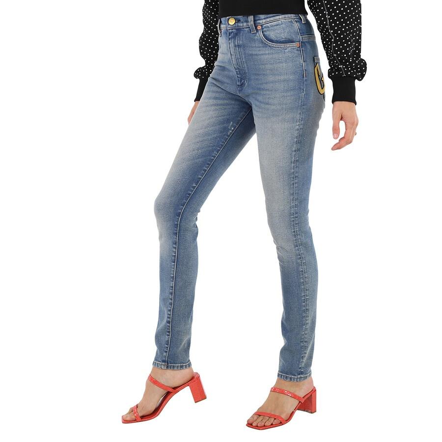 GUCCI Logo Patch Skinny Fit Jeans Women's 502797-XDAHY-4206