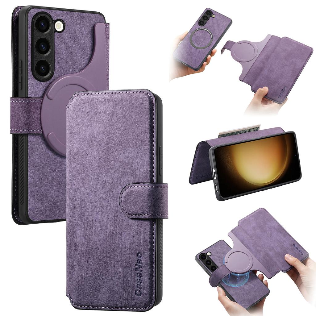For Samsung Galaxy S23+ Magnetic Case CASENEO Detachable Leather Phone Wallet Cover