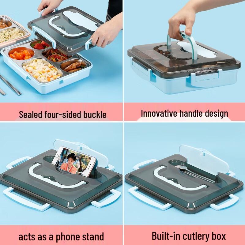 Si Gang Stainless Steel Insulated Compartment Lunch Box