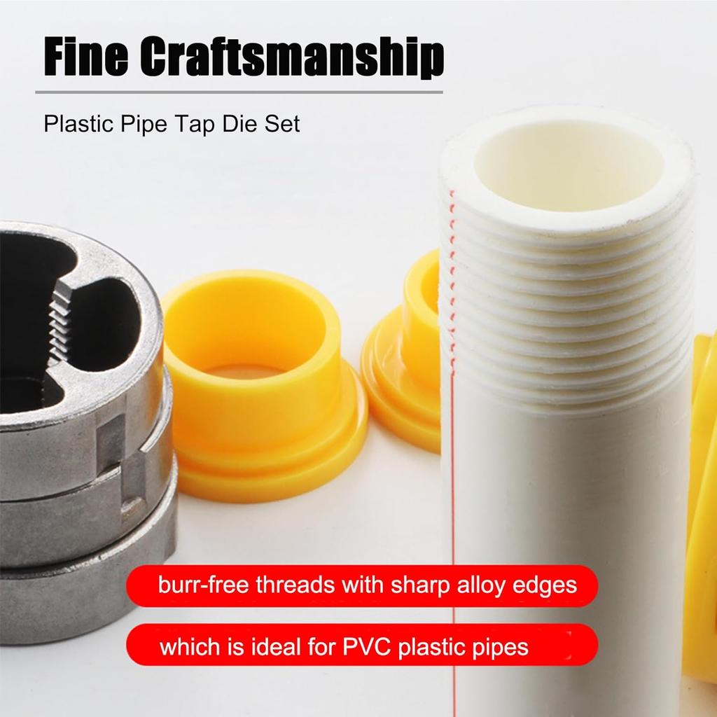 Electric Drill Compatible Pvc Pipe Threader Kit with Various Die Sizes, Pvc Pipe Threader Kit, Pipe Threader Kit, Pvc Threader for Drill, 1/2'' 3/4''