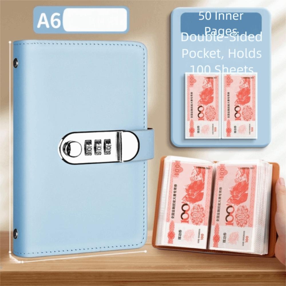 50Sheets Budget Binder with Lock Portable Planner Organizer Fashion Account Book New Year's Gift