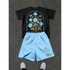 Men's Short Sleeve T-Shirt Drawstring Shorts Set