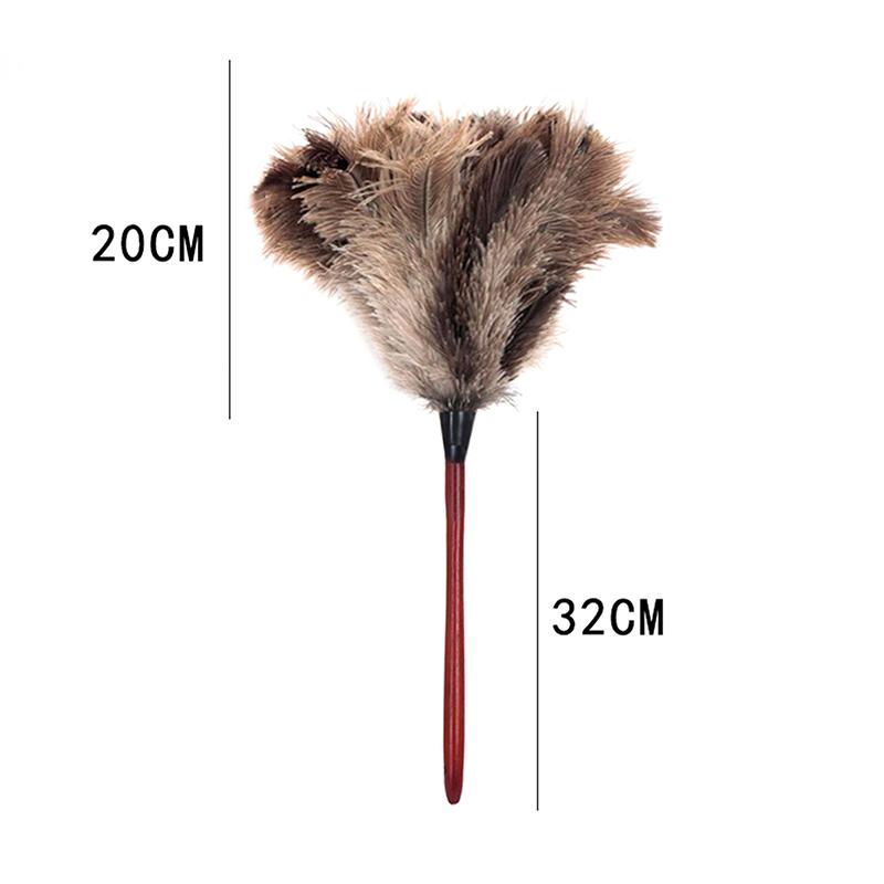 Feather Duster Wooden Handle Duster Anti-Static Dust Removal Dusters Ostrich Duster Feather Fur Brush For Home Cleaning Tools