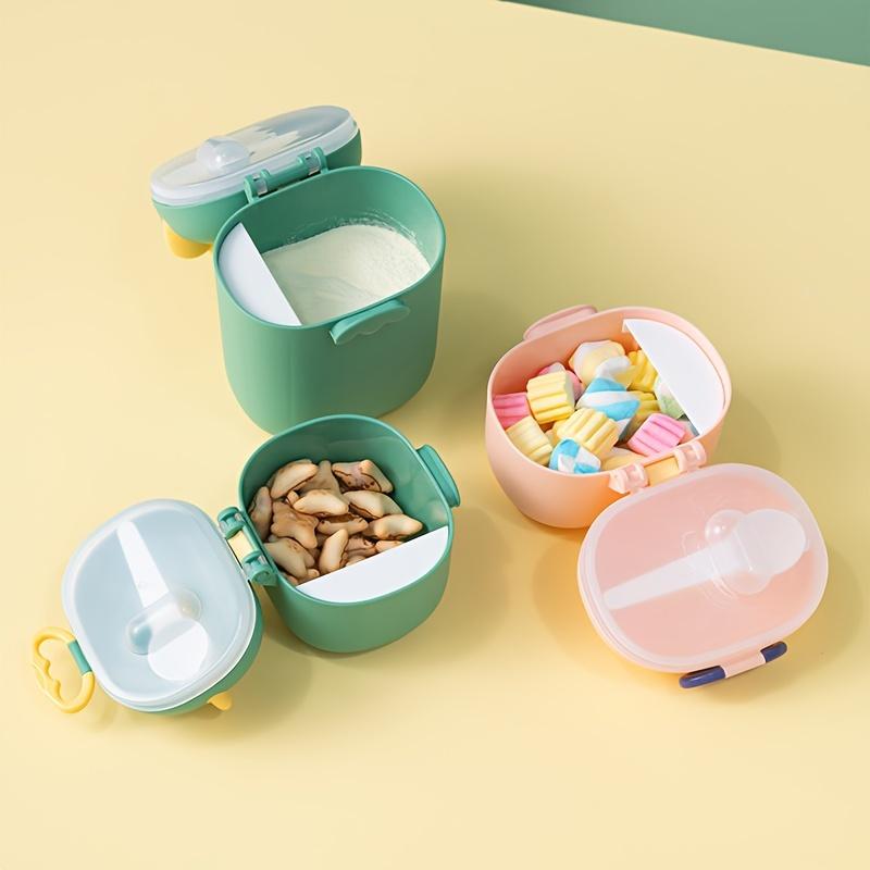 Large Capacity Cartoon Dinosaur Double Layer Milk Powder Dispenser - Convenient, Durable Plastic