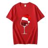 Shirts for Men T-Shirt Christmas Wine Print Tops Women's Men's T-Shirt Short Sleeve Oversize Streetwear Tshirts Men Brand Tshirt
