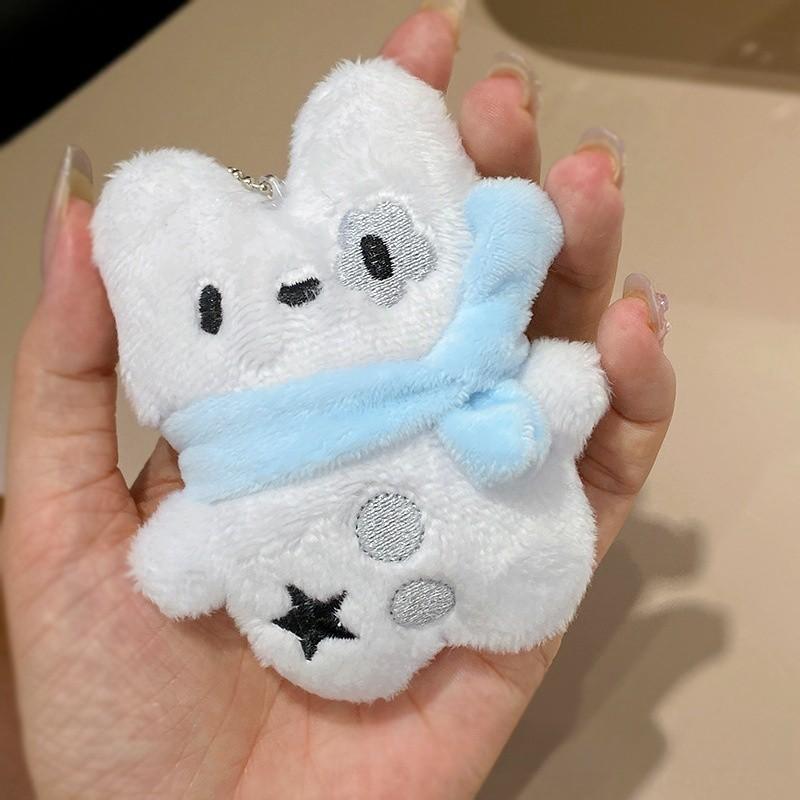 Breloc cu pandantiv cu stea albastră și eșarfă, drăguț West Highland, păpușă de pluș, jucărie, rucsac, farmece