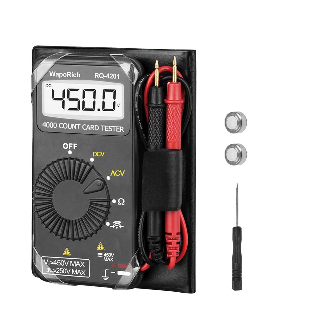 Tester Digital 4000 Multimeter for and Diode Includes Japanese Instruction Manual WapoRich-4201 Multimeter, Ultra-Compact, Count, Auto-Ranging AC/DC