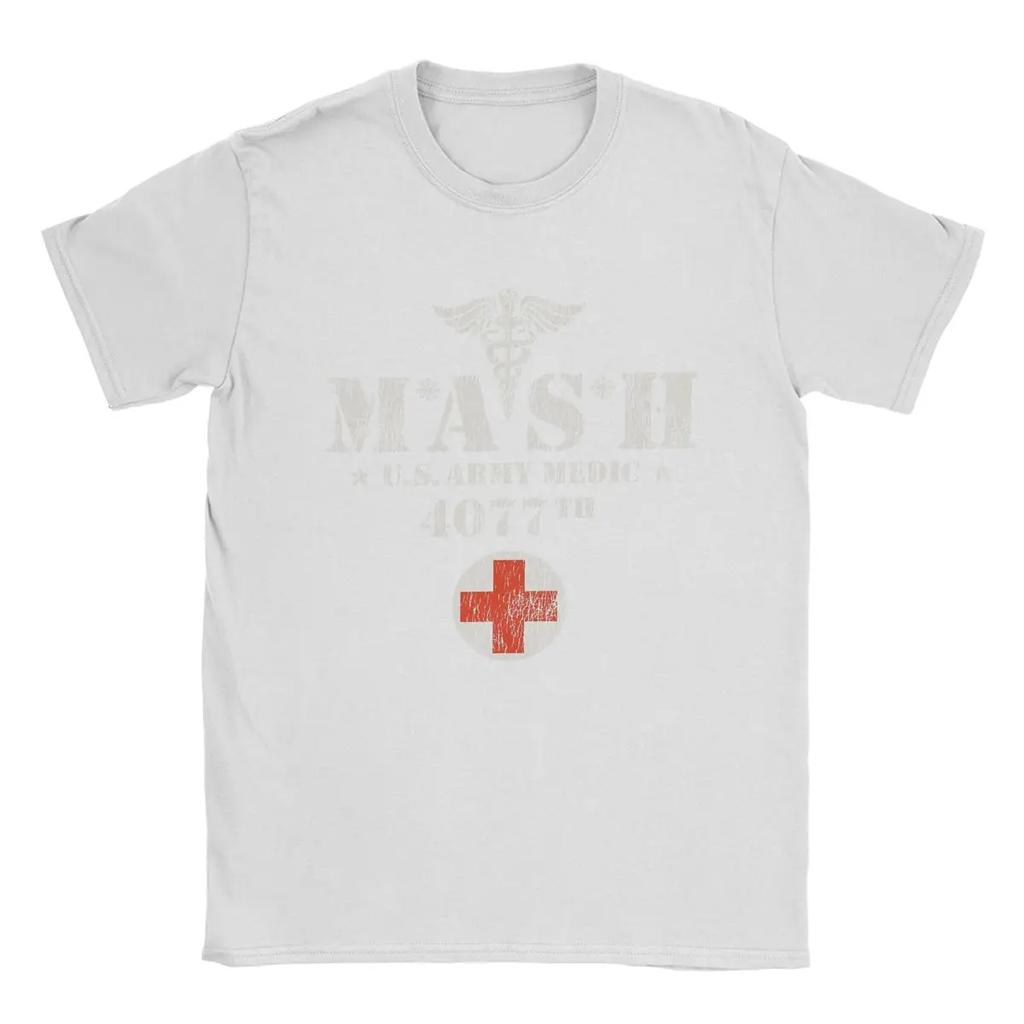 Novelty Mash 4077 TV Show T-Shirts Round Neck Pure Cotton T Shirt Short Sleeve Tee Shirt Gift Idea Clothing