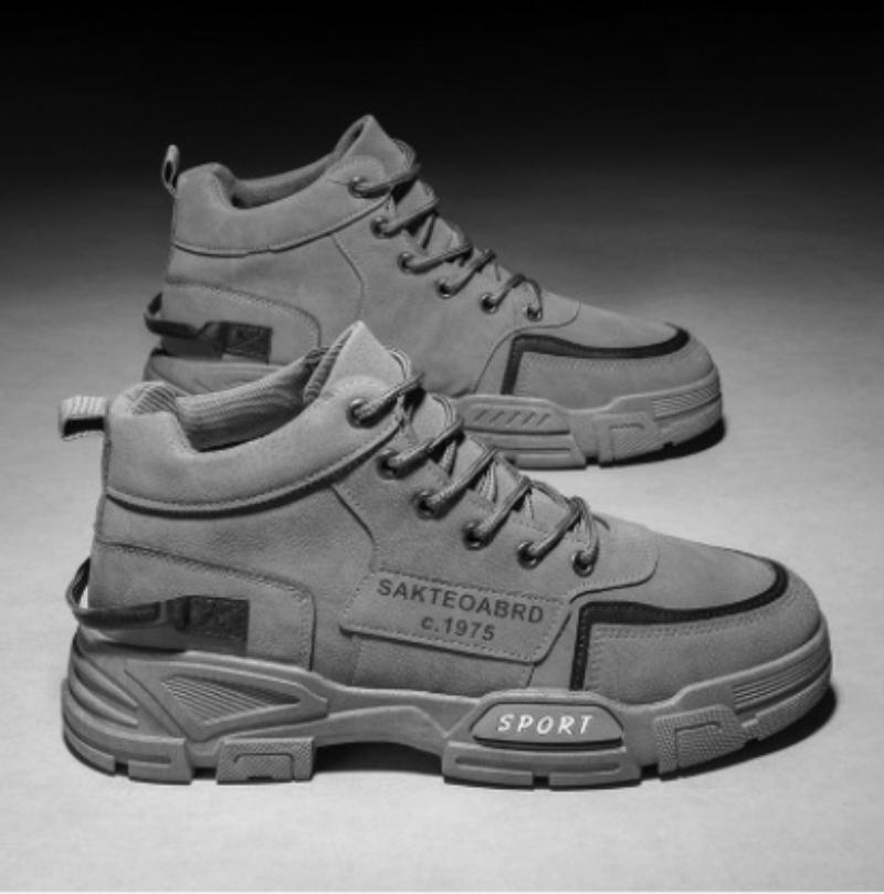 

Fashion Autumn Men Shoes High-Top Martin Boots Men s Round Toe Retro Student Boots Breathable Men s Trendy Boots Casual And Fashionable 39