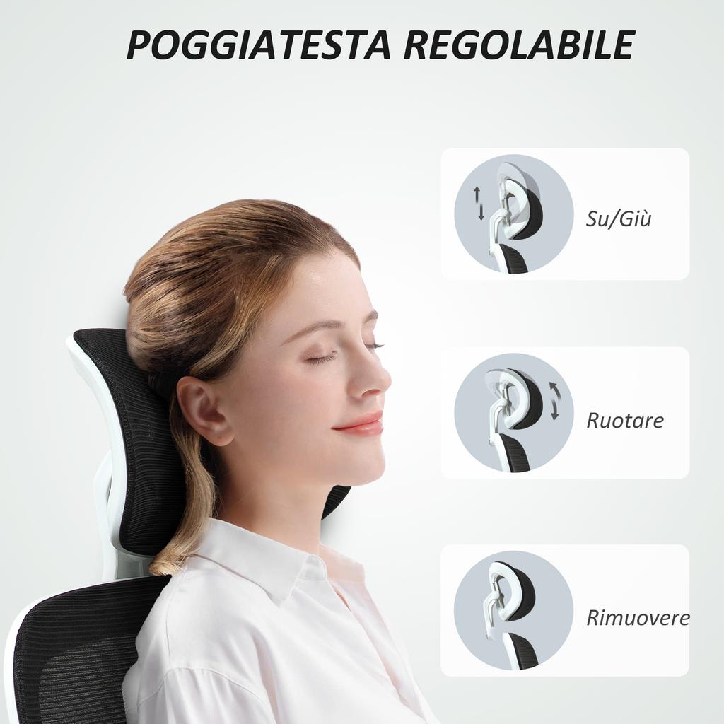 Swivel Office Chair with Adjustable Headrest and Height, Flip-Up Armrests and Tilt, Black
