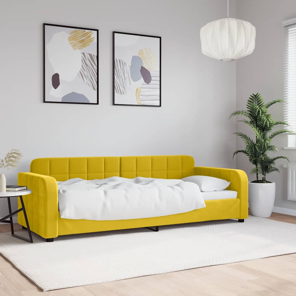 Daybed Yellow 80x200 Cm Velvet