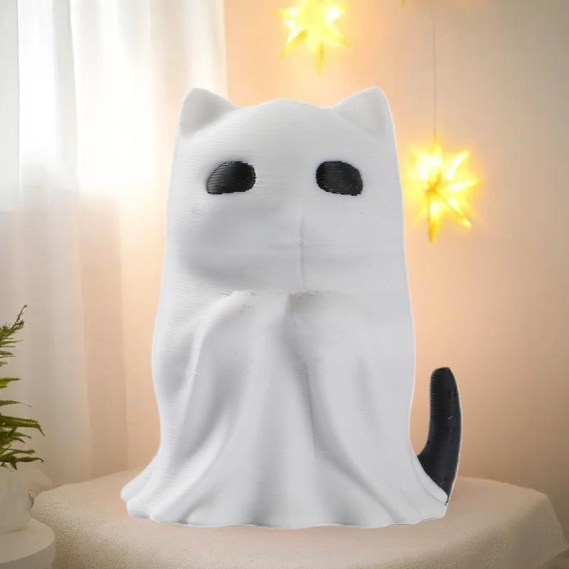 Enhance Halloween Atmosphere with 1Pc Mini Ghost Cat Decorative Item, Outstanding Gift Choice for Girlfriend