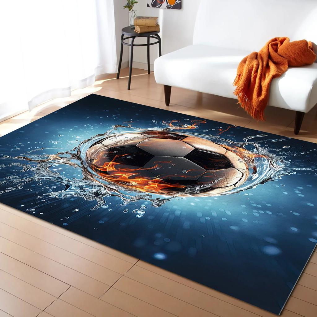 Football Carpet Ball Game Area Rug for Kids Boys Teens Playroom Soccer Doormat Sport Theme Indoor Floor Mat For Living Room Sofa