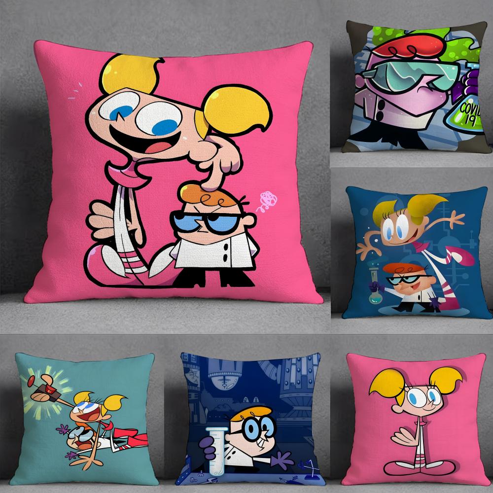 Ddexters Laboratory Anime Pillow Case Pillowcase Doublesided Printed Sofa Cushion Bedroom Headboard Pillow