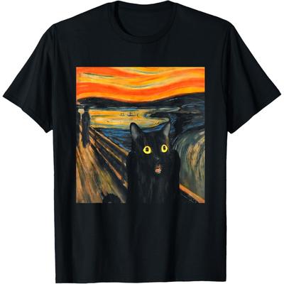 Katzen Schrei Lustiges Katzen T-Shirt Katzen Meme Katzenliebhaber Katzen Mama Papa T-Shirt