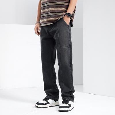Neue Herrenjeans für Frühling und Sommer, locker, gerade geschnitten, amerikanischer High Street-Stil