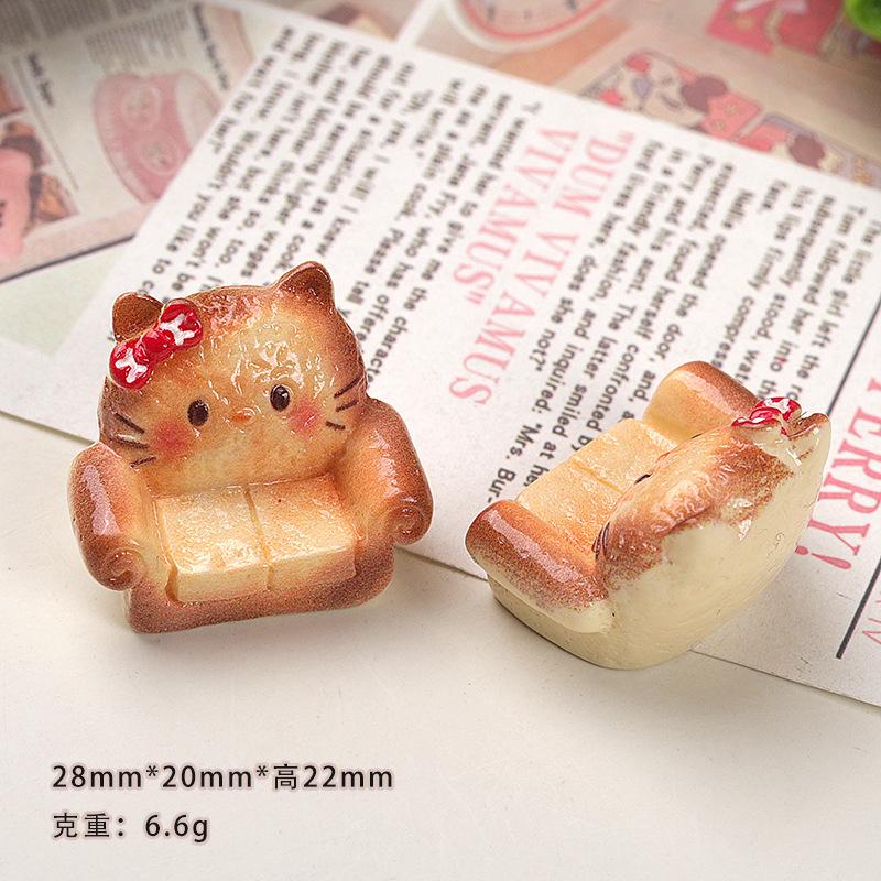 10/40PCS Cartoon DIY resin accessories accessories 3D sofa cat head cream rubber hair clip shoe buckle pendant accessories