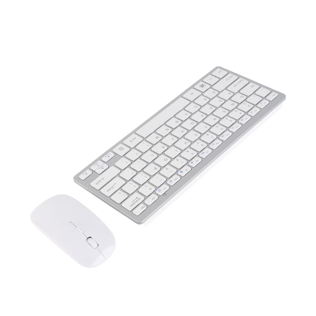 Keyboard Mouse Set 2.4G Wireless 78 Keys USB Thin Etched Keycaps Ergonomics Mute Button Computer