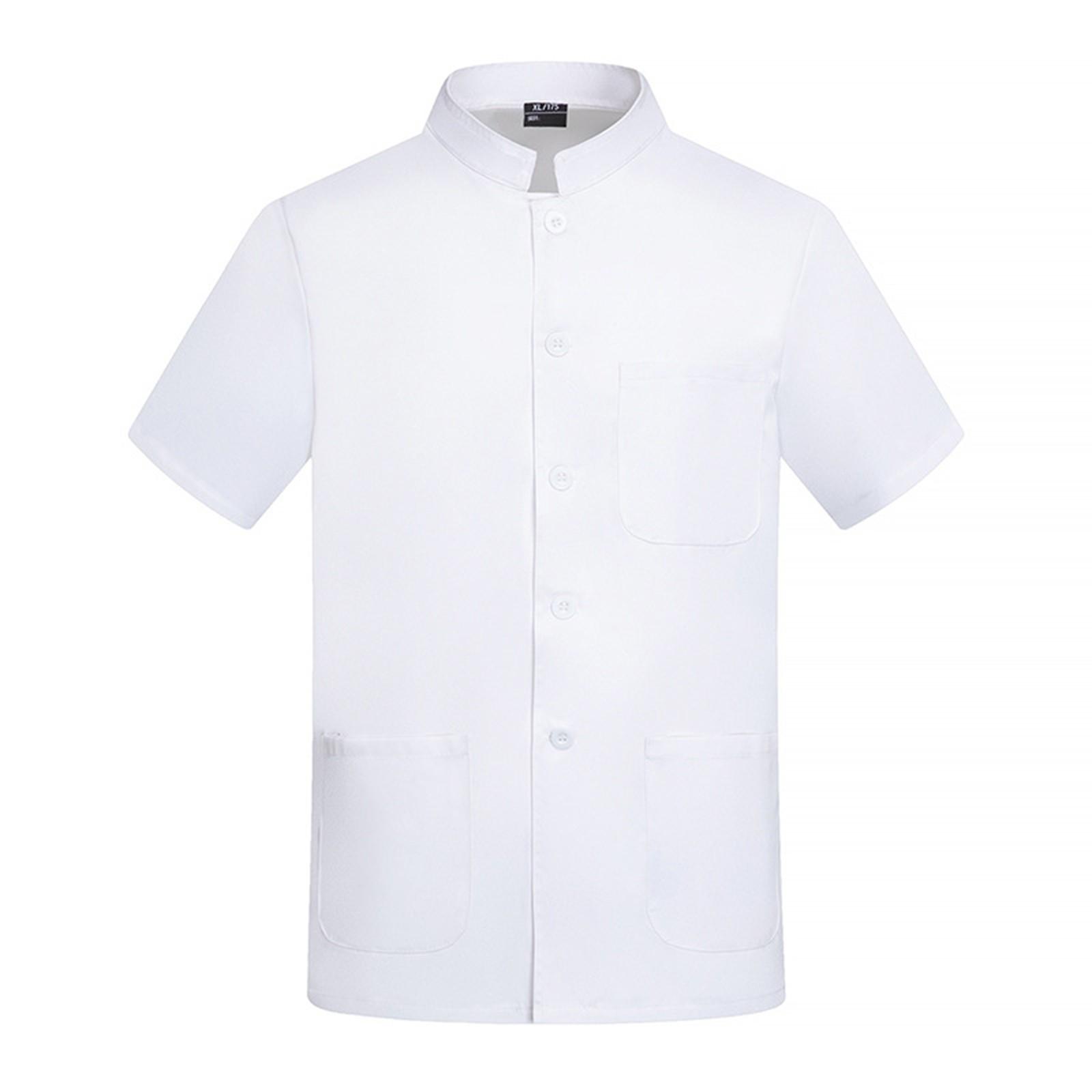 

Униформа шеф-повара, летняя рабочая одежда с короткими рукавами для мужчин и женщин в сфере общественного питания, кухни, ресторана, выпечки тортов XL белый