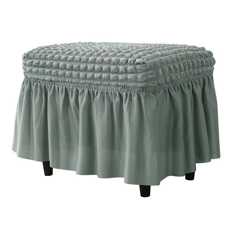 Thickened Bubble Grid Full-cover Skirt Elastic Rectangular Foot Pedal Cover for Home Hotel Footstool Cover Dustproof Cover