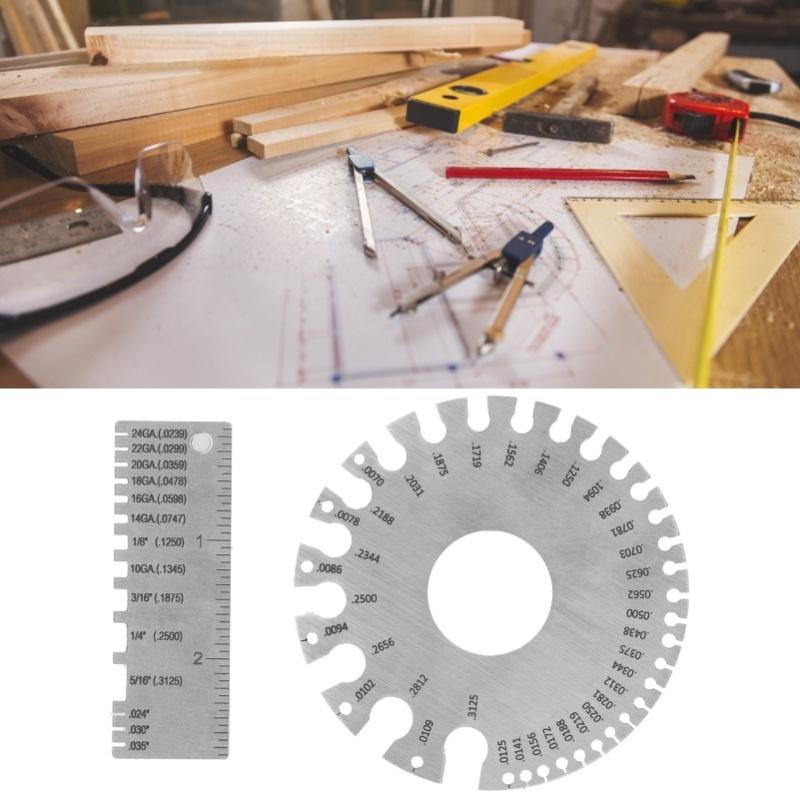 Měřicí nástroj pro drátové měřidlo kulaté nerezové pravítko s průměrem, měřidlo průměru, potřeby pro zpracování dřeva