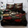 3-Piece Simple Modern Skull Animal Pattern Digital Printed Down Duvet Cover Set,Bedding Set(1 Down Duvet Cover+2 Pillowcases)