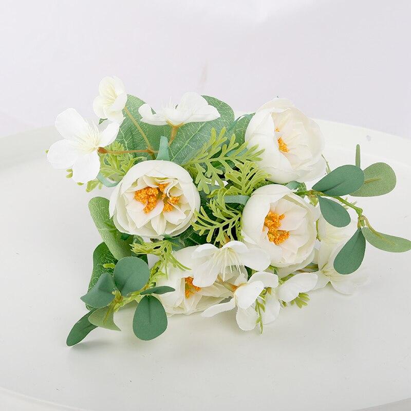 

5 головок шелковый пион искусственные цветы для свадьбы украшение дома розовые искусственные цветы свадебный букет невесты белый