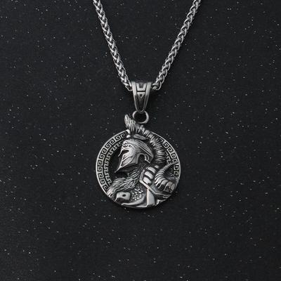 Never Fade Sparta Helmet Stainless Steel Viking Pendant Necklace As Men Gift