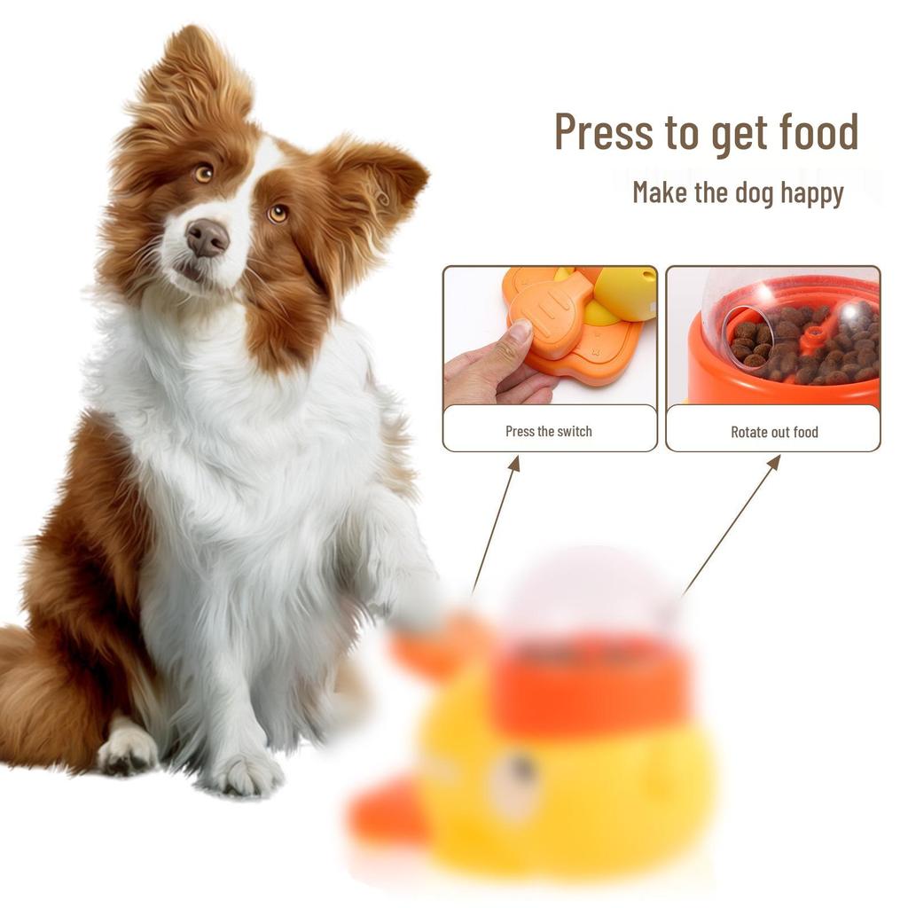 Interactive Little Yellow Duck Pet Feeder and Toy for Cats & Dogs
