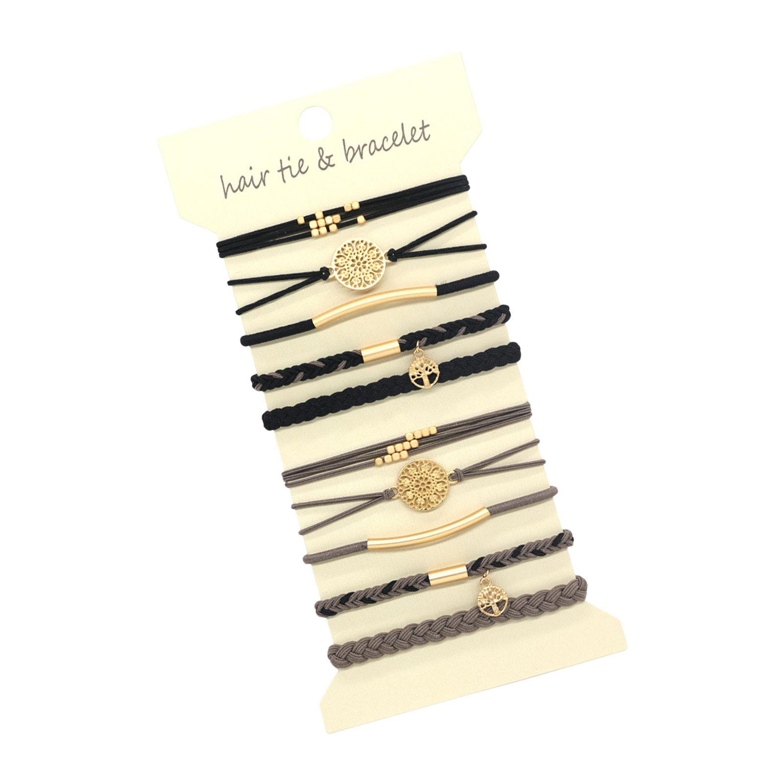 

Набор из 10 эластичных браслетов-скранчи для волос для женщин и девушек, резинки для волос, держатели для хвостиков для кудрявых, густых, длинных волос D