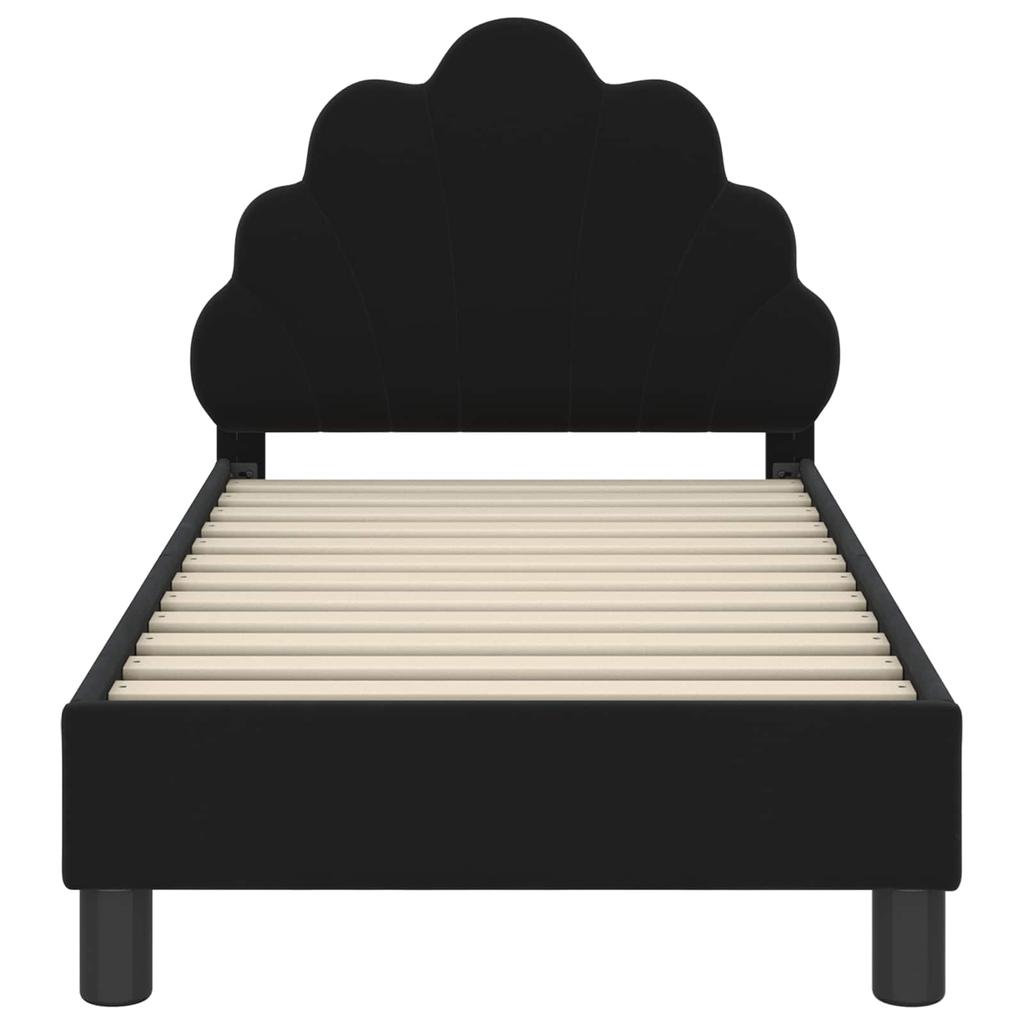 Kids Bed Frame with Headboard Black 70 x 140 cm Velvet
