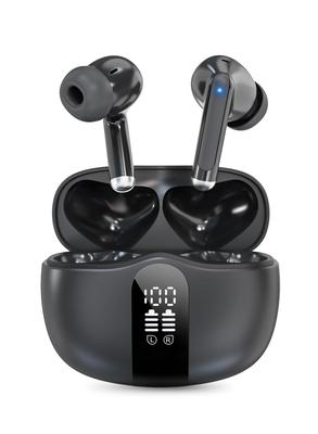 [2024 Sound Quality Edition: Powerful Bass and Clear Mid-High Tones] Bluetooth Wireless Earbuds, Bluetooth 5.4, LED Display, Dual Microphone, ENC