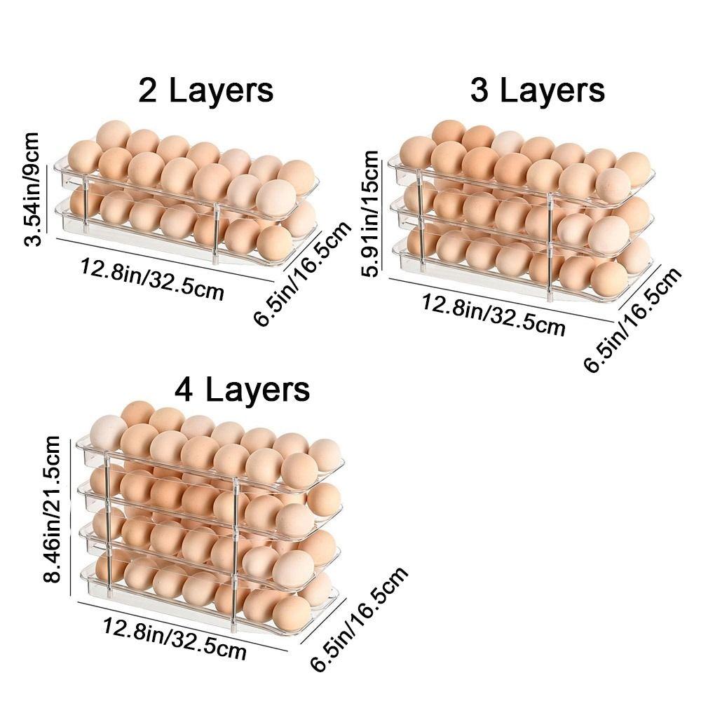 Transparent Refrigerator Egg Storage Box Large Capacity Refrigerator Egg Dispenser  Kitchen